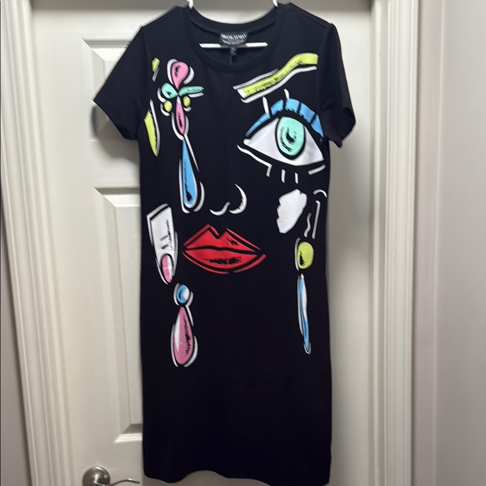 Frank Lyman 
Moschino Black V-Neck Sheath Mini Dress Casual Large